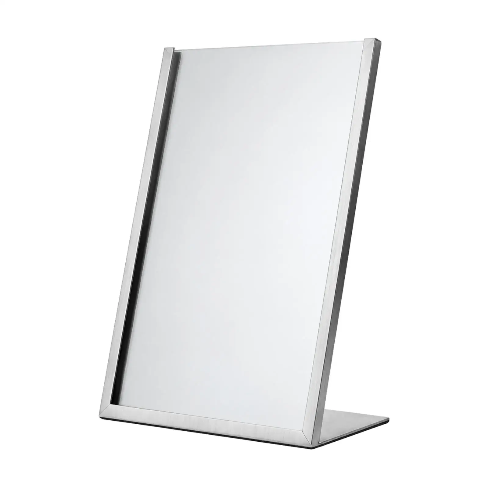 L Shaped Stainless Steel Signage Stand A4 Size Tabletop Holder for Office Notice Board Display