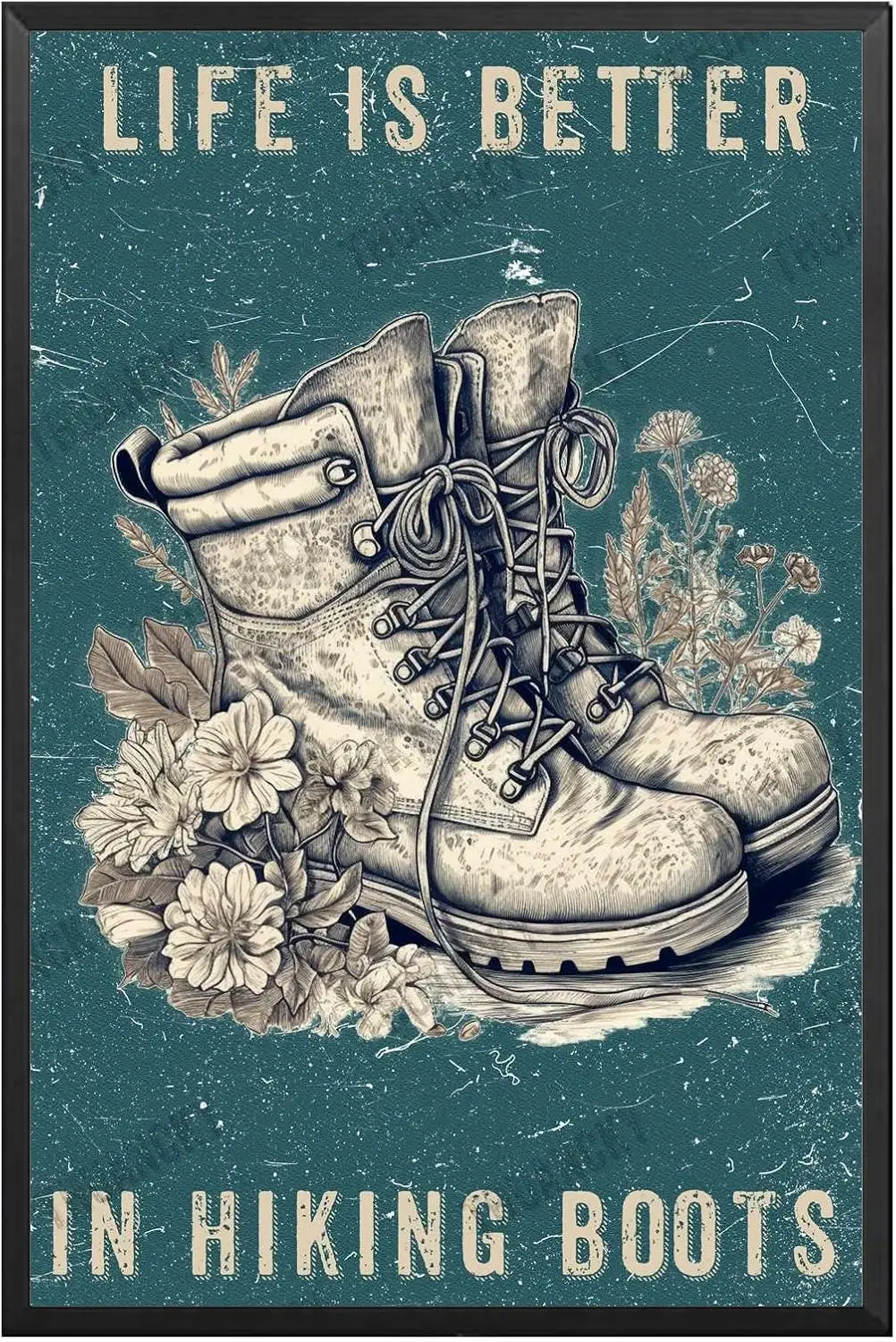 Metal Hanging Sign Life is Better in Hiking Boots Metal Sign Vintage Bar Kitchen Garage Cave Home Wall Funny Decor Retro Tin Sig