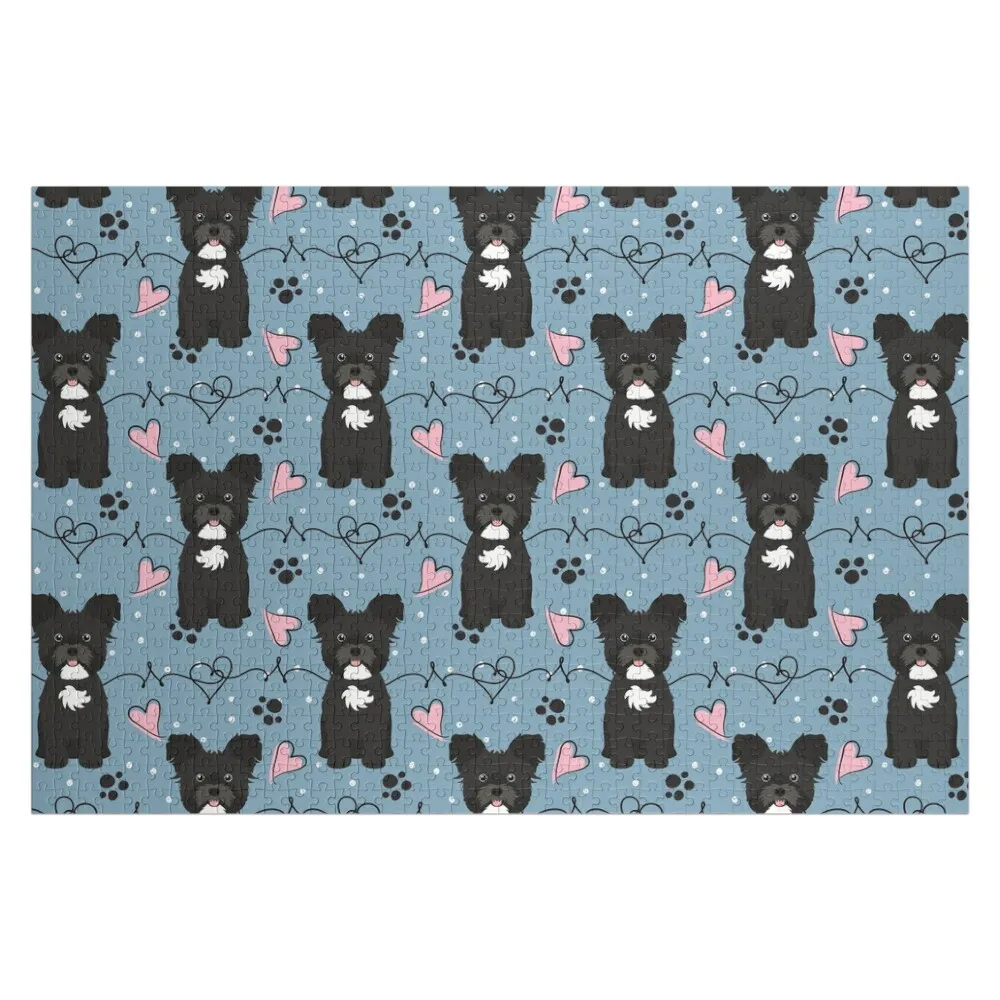 Love Black and White Shorkie Shih Tzu Yorkie mix Jigsaw Puzzle Baby Toy Customized Gifts For Kids Puzzle