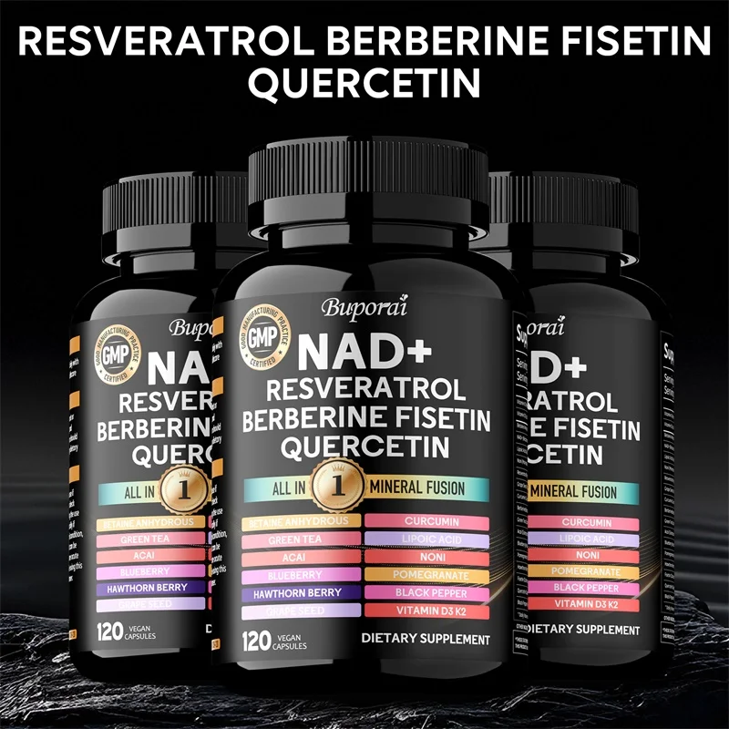 

NAD+, Resveratrol, Quercetin, Berberine Fisetin - Improves Endurance, Cellular Health, Healthy Aging, Cardiovascular Function
