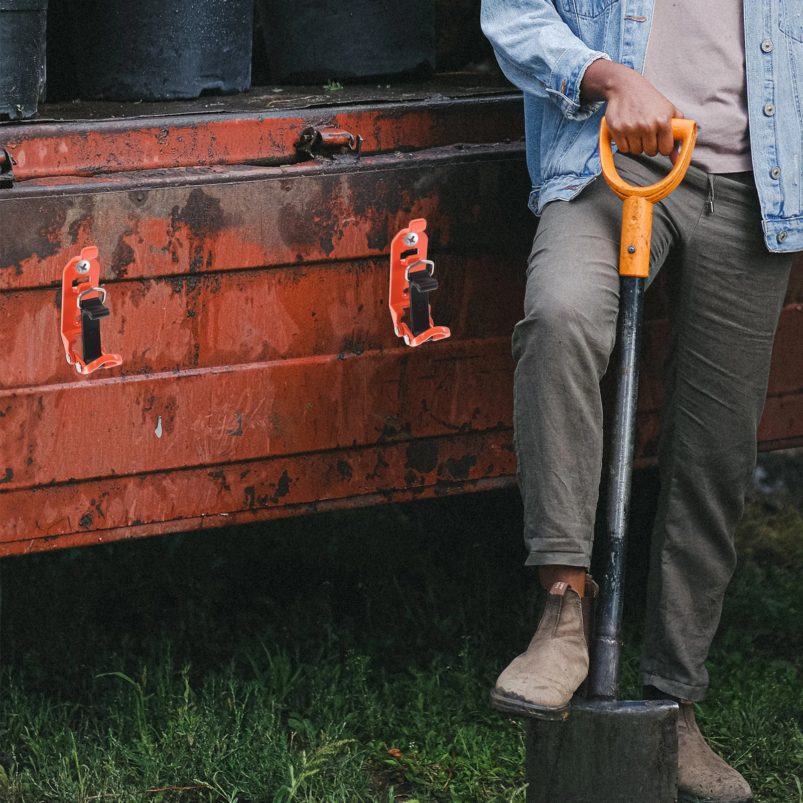

2 шт., стойки для лопаты из цинкового сплава, сверхмощный металлический монтажный комплект, держатель лопаты для багажника на крышу, металлический зажим для хранения грузовиков