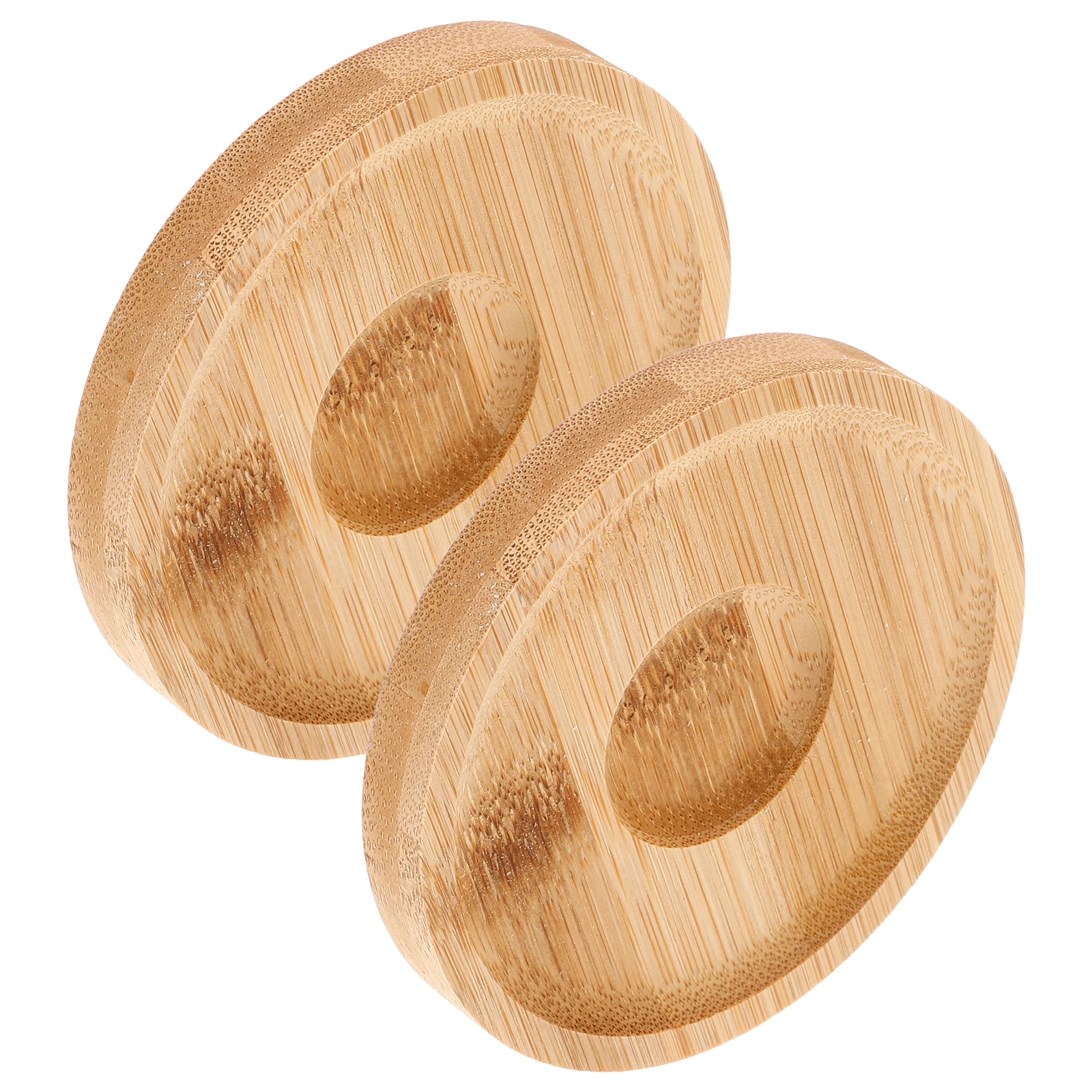 

2 Pcs Rotating Glass Cup Bamboo Coaster Smooth Elegant Drinks Table Whiskey Tea Mat Replacement Pad