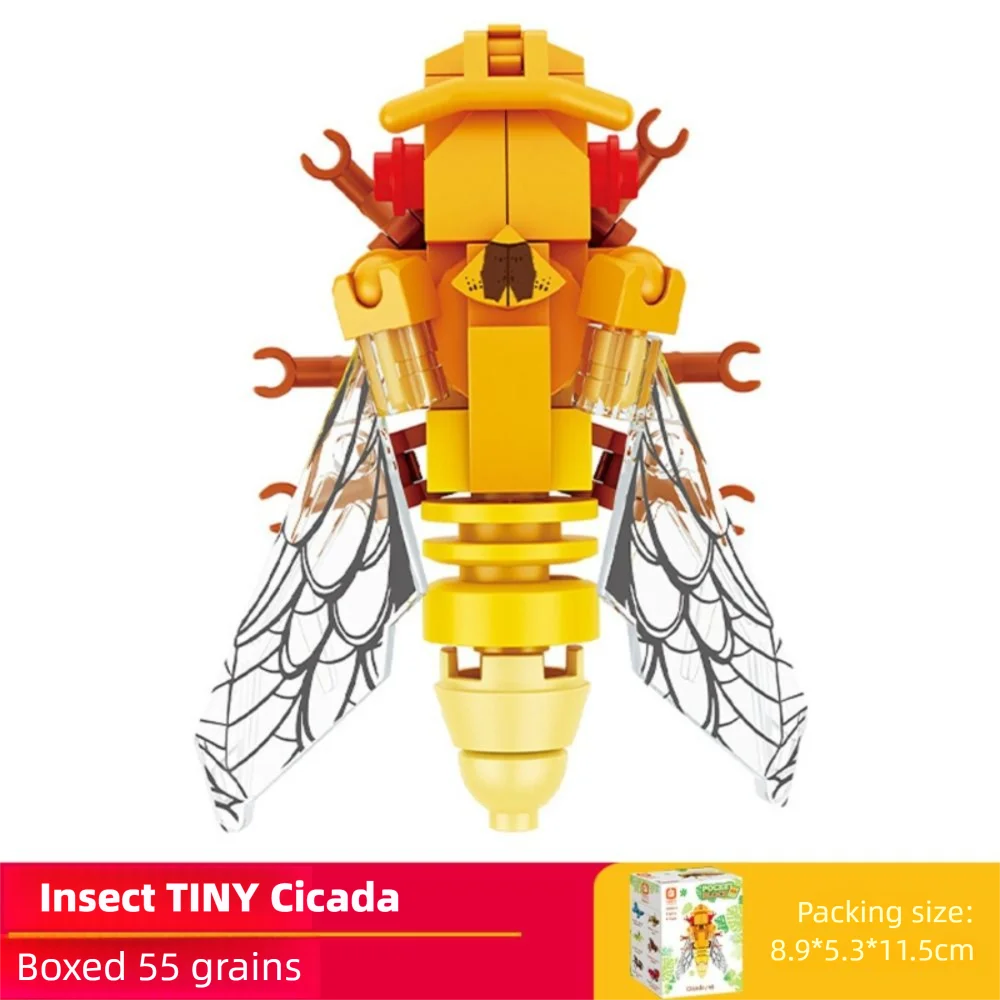 Quebra-cabeça inseto modelo animal formiga interessante blocos de construção libélula inseto natureza decoração