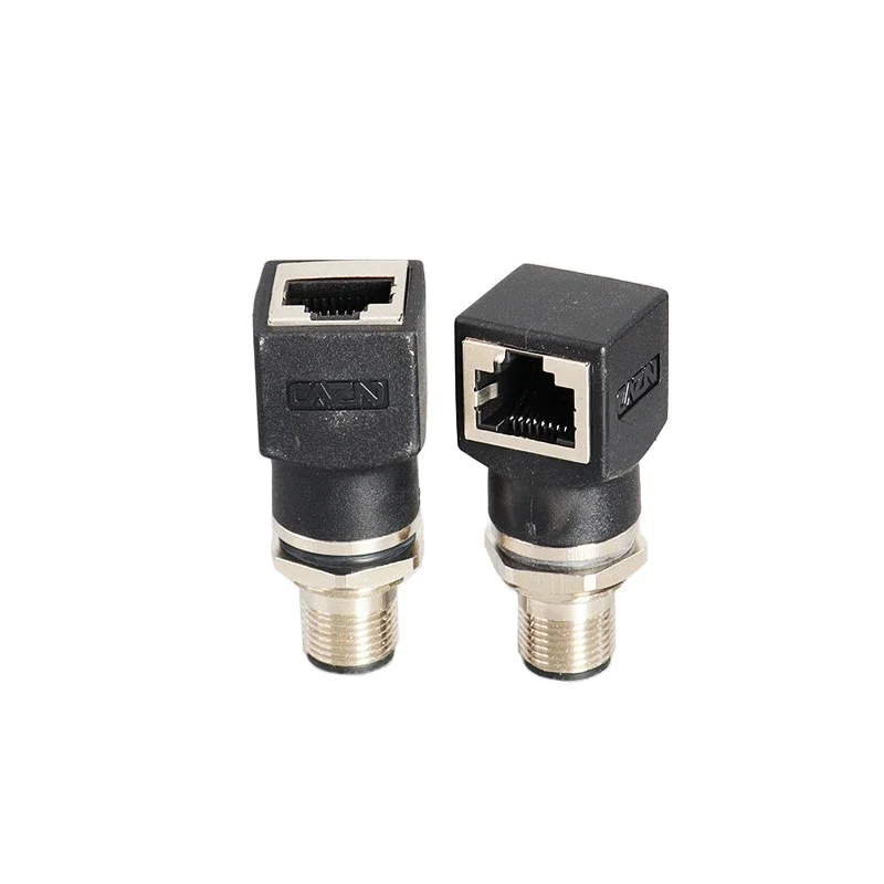 M12 To RJ45 Ethernet 4 P D-Type 8 Pin A-Type Female Ethernet Industrial Grade Network Cable Adapter IP67