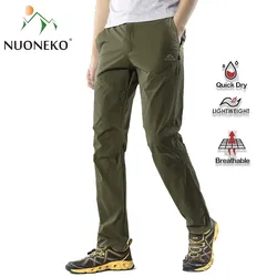 2024 Quick Dry Elastic Hiking Pants Mens Summer Thin Outdoor Sports Waterproof Breathable Climbing Camping Trekking Male Pants