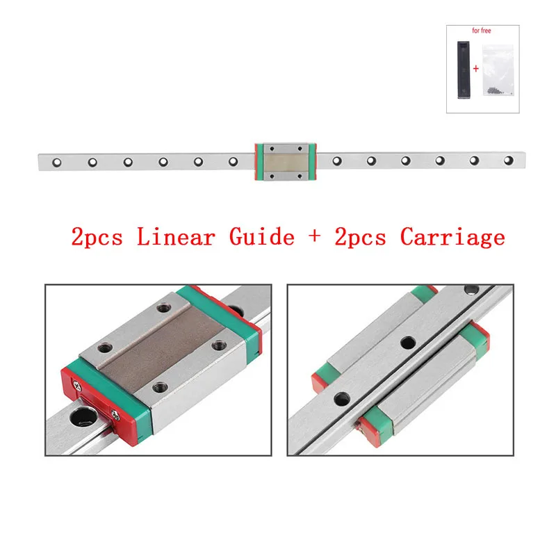 

2PC MGN7C MGN7H MGN9C MGN9H MGN12C MGN12H Miniature Linear Rail Slide MGN15C MGN15H Linear Rail Guide 400mm with 2PC MGN Slider