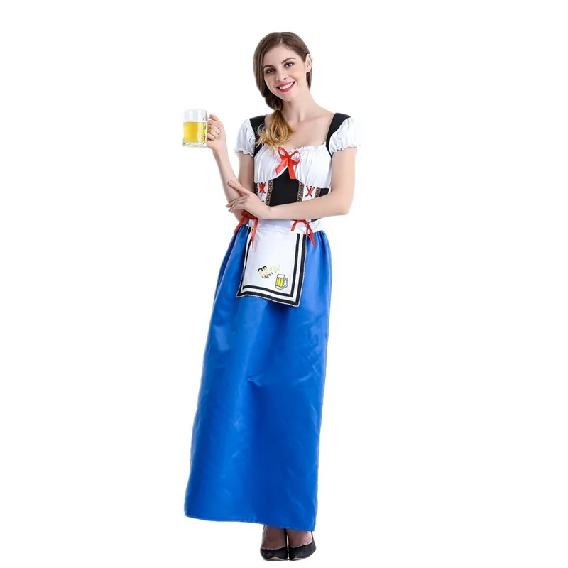 

loween Beer Festival Costume Ding Dong Suit Qingdao Beer Festival Bar Stage Costume Beer Girl Outfit Polyester Material