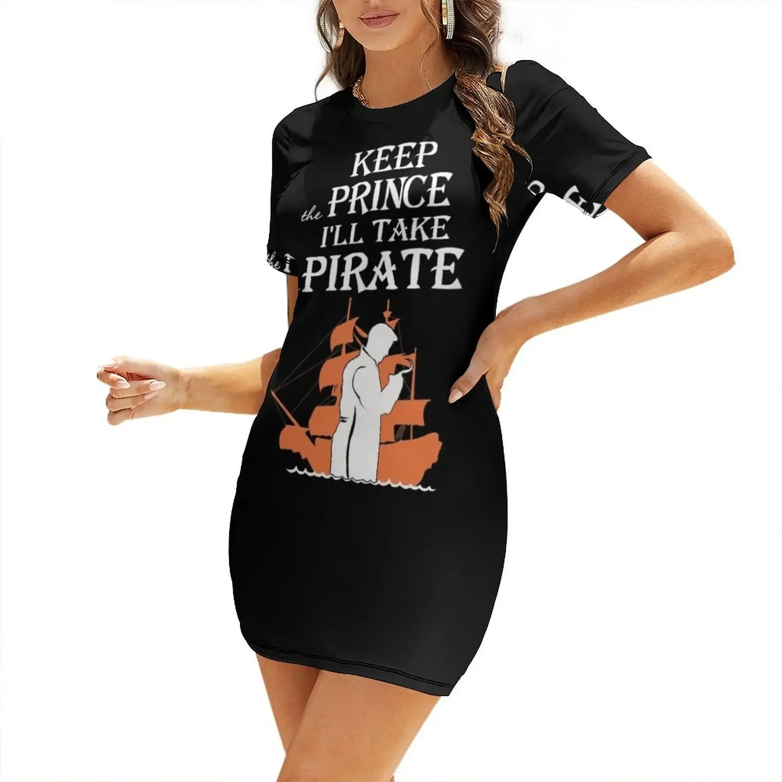 

I'll take a pirate funny parody Short-Sleeved Dress elegant dresses plus sizes long dress women summer Dress
