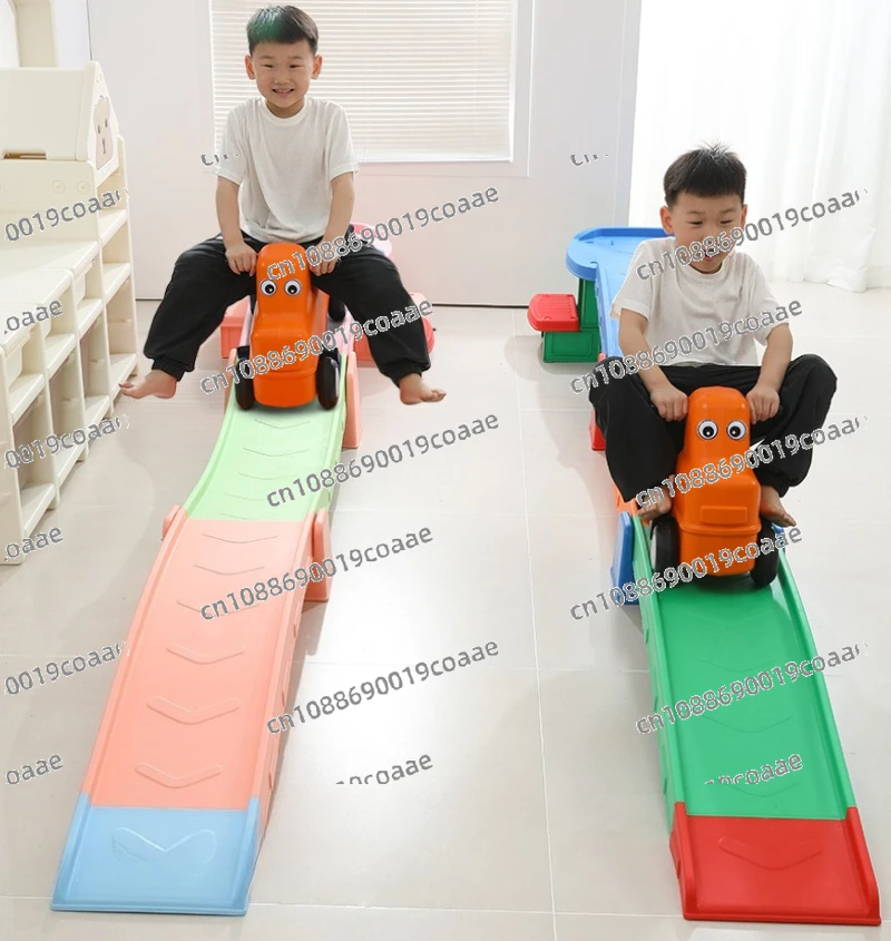 Plastic Toy Roller Coaster Game for Kids 3 Stage Slide Car