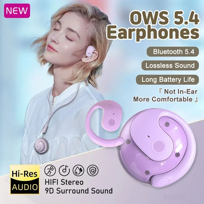 

2025 new OWS Wireless Headphones Bluetooth Headset HiFi Stereo Sound Headset Button Control Earbuds with Mic For xiaomi Phone