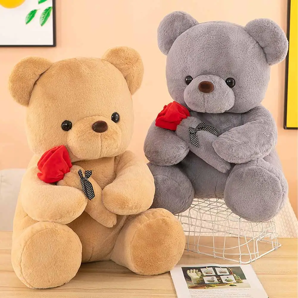 25cm Kawaii Teddy Bear for Valentines Day Gift Teddy Bears Stuffed Animal Rose Bear Doll Valentine\'s Day Gift for Girlfriend