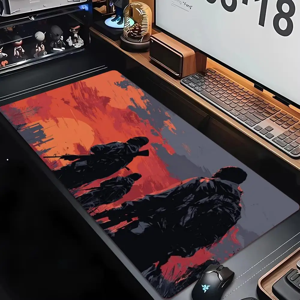 Gaming Mouse Pad Large XXL Tactical Military Soldier Desk Mat Non-Slip Rubber Keyboard Pad Overlock Deskpad PC Game Accessories