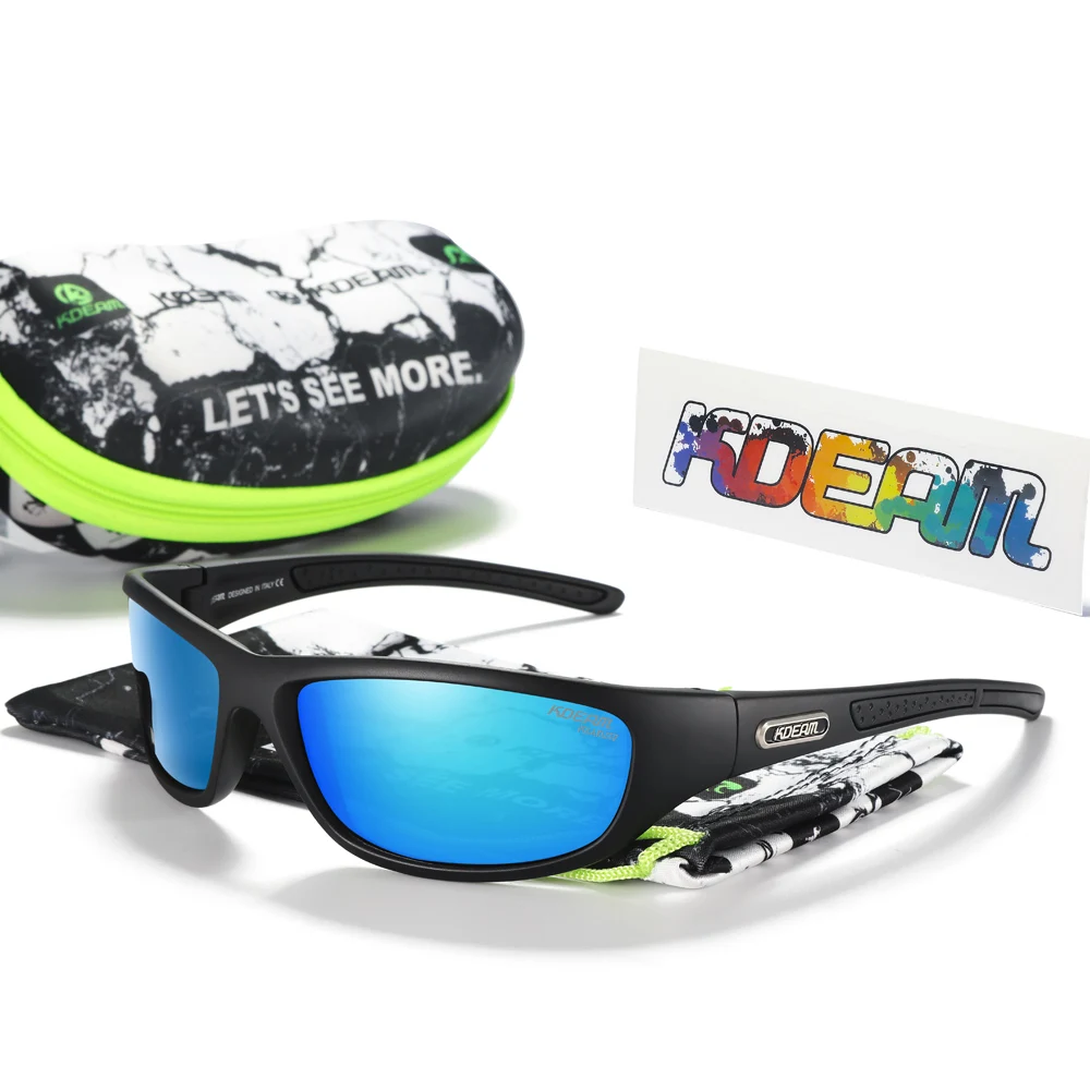 Kdeam fishing performance herren sonnenbrille polarisiert tr90 material markenlogo fahrrad brille mit reiß verschluss koffer kd0701 – Detail 24