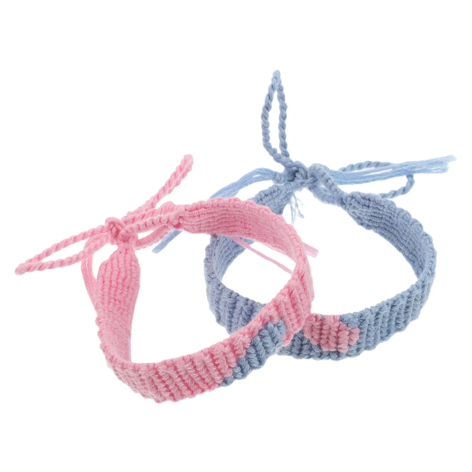 

2pcs Handwoven Heart Bracelet Assorted Color Woven Themed Bracelet For Couples New Chinese Style Wristband Decorative Jewelry