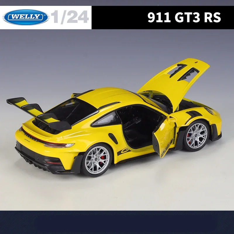 Welly 1:24 Porsche 911 GT3 RS Alloy Sports Car Model Diecast Metal Track Racing Vehicles Car Model Simulation Toy Gift