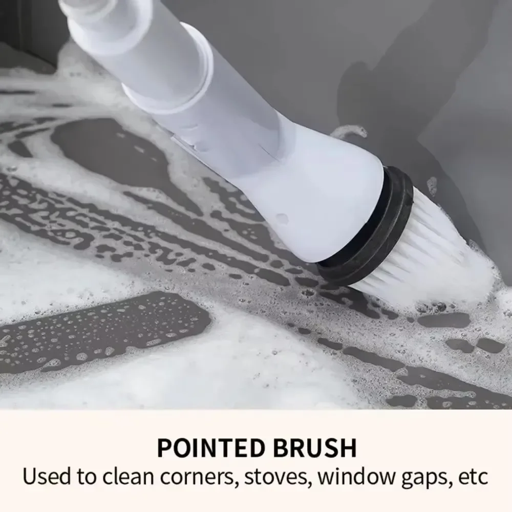 6 in 1 Electric Cleaning Brush Cordless Electric Spin Cleaning Scrubber Shower Cleaning Brush Kitchen Bathroom Cleaning