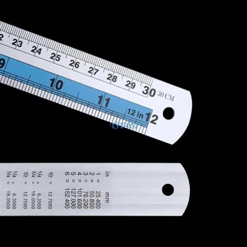 

E15A MultiPurpose Straight Edges Ruler with Safety Edges, for Precise Measuring Needs Double Measurement Ruler Easy Storage