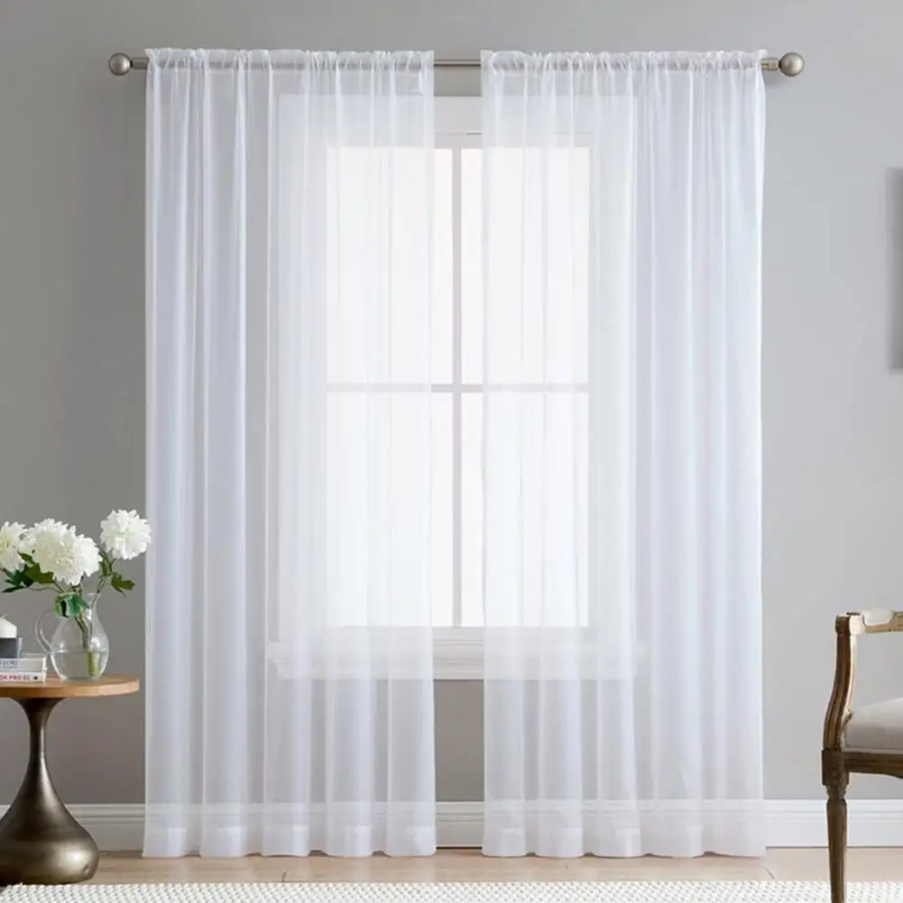 Window Gauze Smoother Sheer Curtains Pastoral Style Window Sheer Curtains Set of 2 Translucent for Home for Breathable