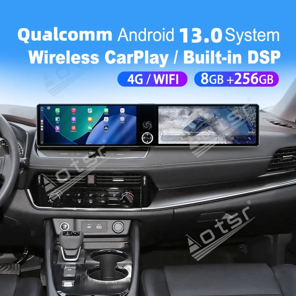 

Двойной 12,3-дюймовый экран Qualcomm Carplay Android, автомобильная мультимедийная система для Nissan X-Trail 2021~2006, GPS-навигация, автомобильное радио, головное устройство