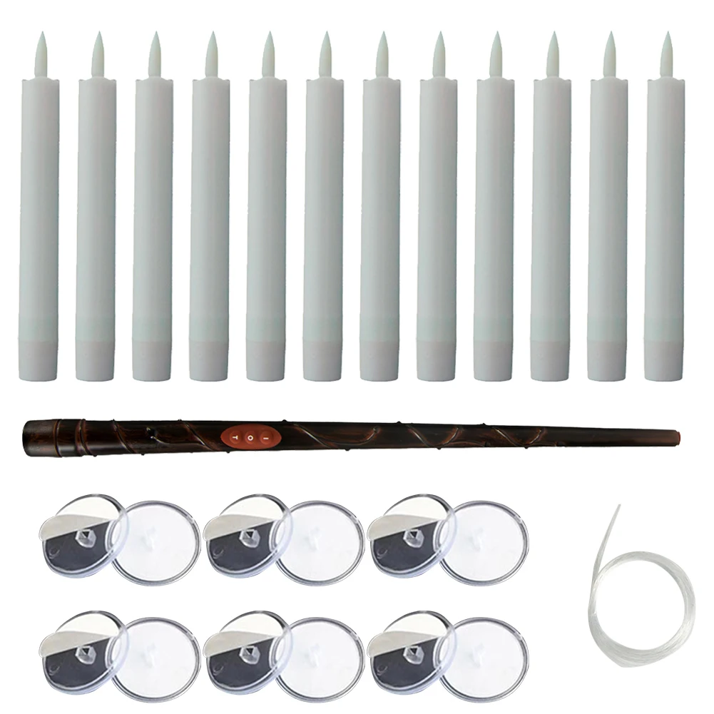 6.69in الشموع عديمة اللهب مع عصا عن بعد عيد الميلاد الديكور الشموع المزيفة الكهربائية 12 قطعة للمنزل الزفاف عيد ميلاد الديكور