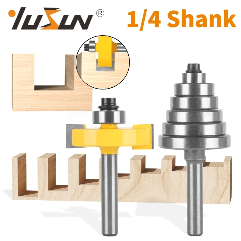 YUSUN  T Type Sloting Bit Rabbeting With 6 Bearing Sets Router Bit Woodworking Milling Cutter For Wood Bit Face Mill