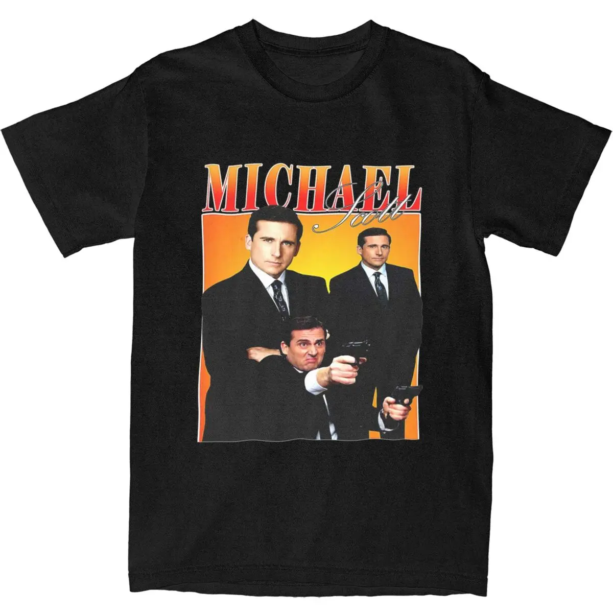 Michael Scotted T-Shirt Summer Homage Tee Y2K Casual T Shirt Pure Cotton Harajuku Tshirt For Mens Short Sleeves Custom Logo Tops