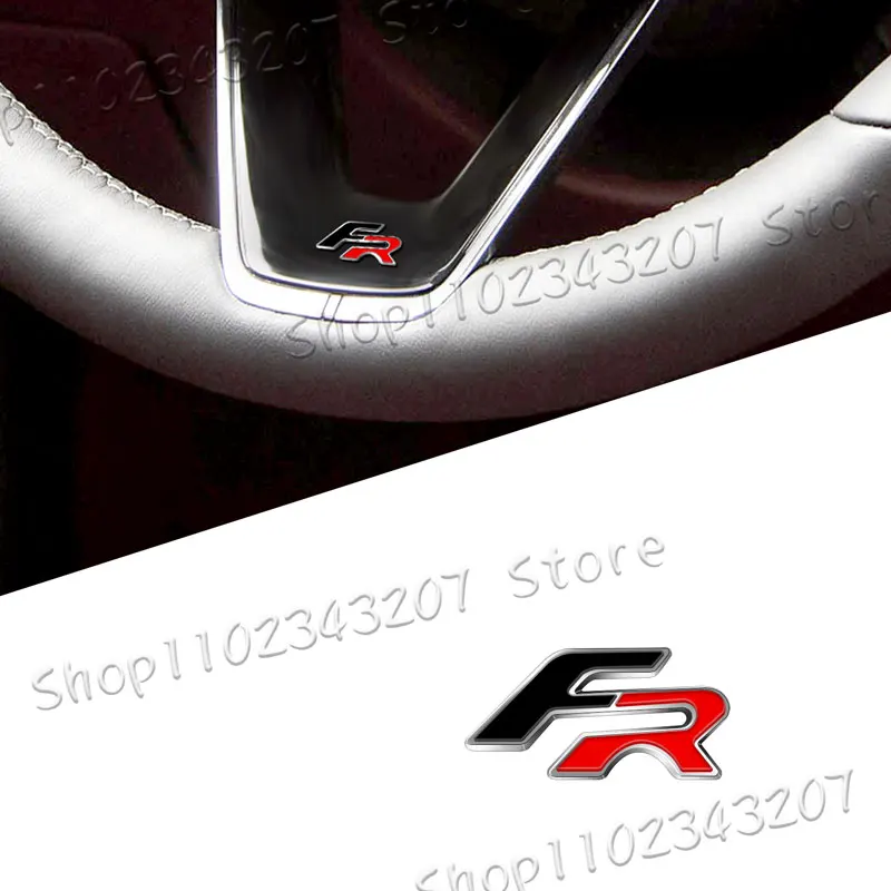 Auto Interior Chrome Metal FR Emblem Car Steering Wheel Sticker For Ibiza Toledo Leon Altea Exeo Formula Car Styling Accessories