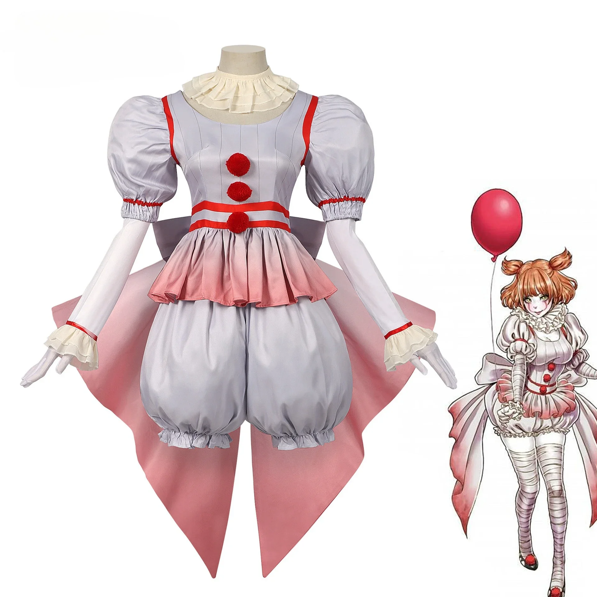 Halloween Horror Party Gruseliger Killer Clown Cosplay Kostüm Gruseliges Halloween Horror Party Karneval Frauen Maskerade Hosen Outfit