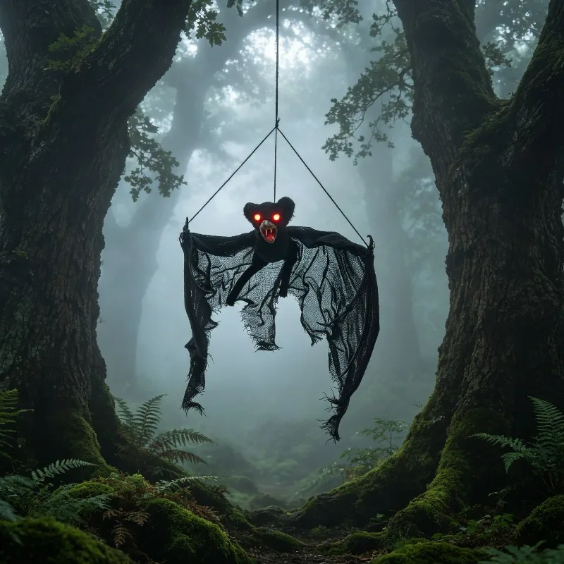 Halloween Glowing Bat Pendant Secret Room Party Trick Scary Horror Decoration Halloween Props