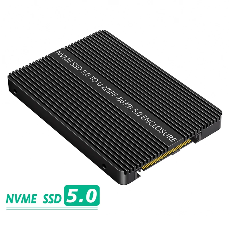

NVME SSD 5.0 to U.2 SFF-8639 2.5" SSD Adapter Enclosure Aluminum Case External NVME SSD Box with Thermal Pad Up to GEN5 X4 Speed