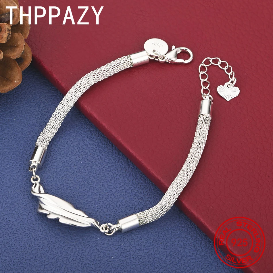 

THPPAZY 20cm Chain 925 Sterling Silver Mesh Bracelet For Men Fashion Fine Niche Jewelry Engagement Wedding Party Gift wholesale