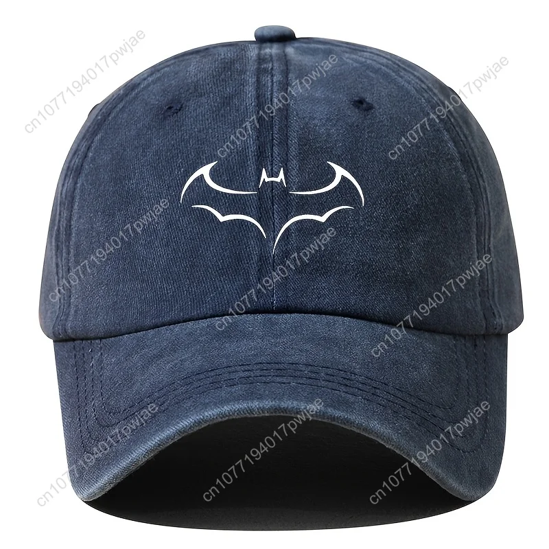 Men's baseball cap outdoor versatile casual soft top hat casual dad truck hat retro washed bat print hip-hop hat