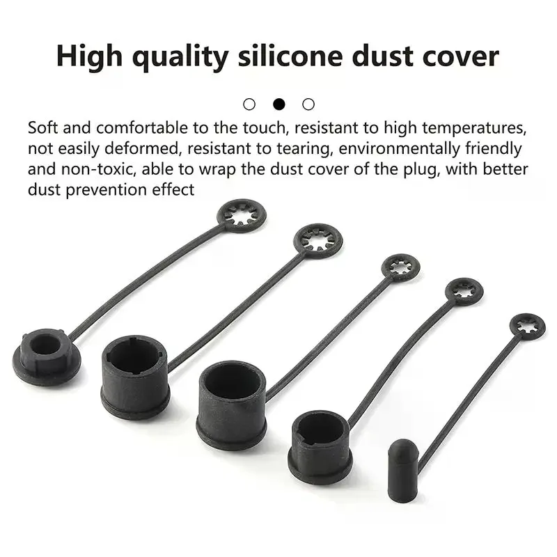 2Pcs Silicone Dust Cover For Audio Power Network Plugs XLR 6.35mm Speaker Connector Waterproof Protective Cap