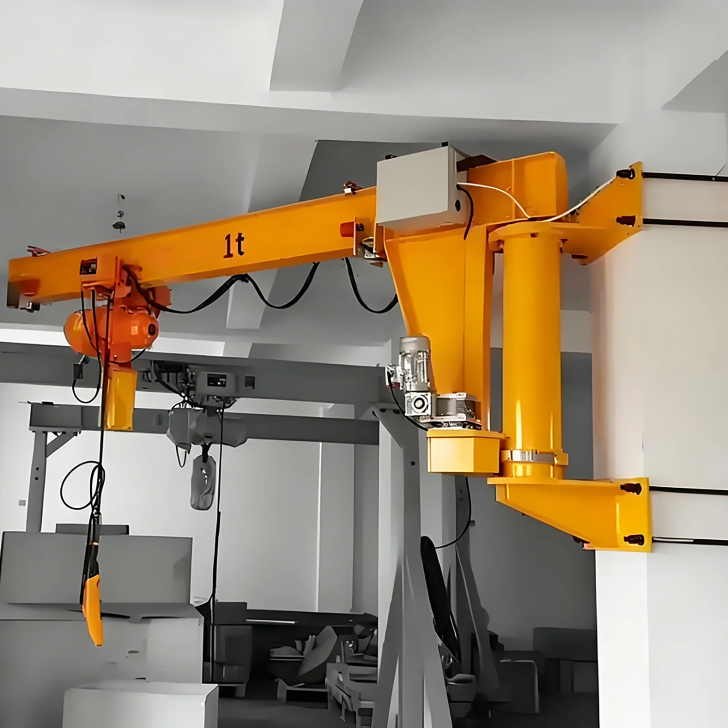 Customized Small Lifting Capacity Workstation Application 270° Rotation Wall-mounted Jib Crane With Electric Hoist 250 Kg 500 Kg