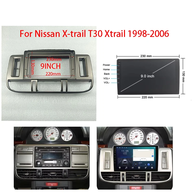 7/9 Inch Car Frame Fascia Adapter For Nissan X-trail T30 Xtrail 1998-2006 Android Radio Dash Fitting Panel Kit