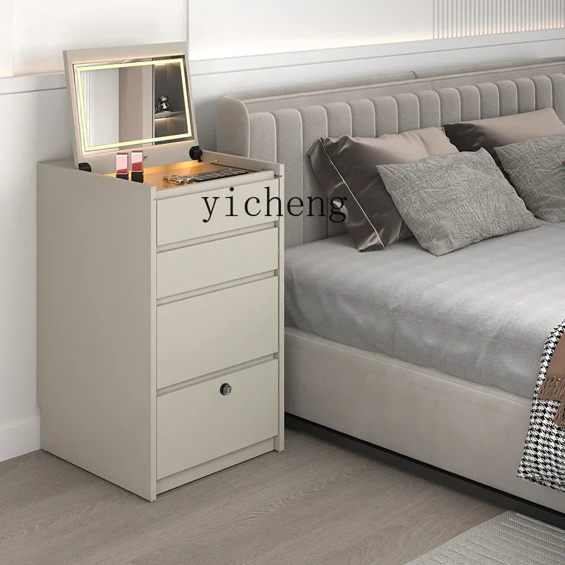 y9.1- Chest, Dresser, Bedside Table, Desk, Integrated Removable Makeup Stool, Clampable Folding With Makeup Mirror