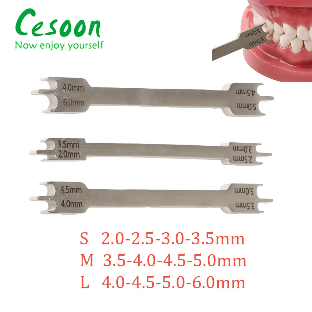 Soporte de ortodoncia Dental, medidor posicionador, localizador de soporte de varilla de acero inoxidable, herramienta de odontología, tamaño del