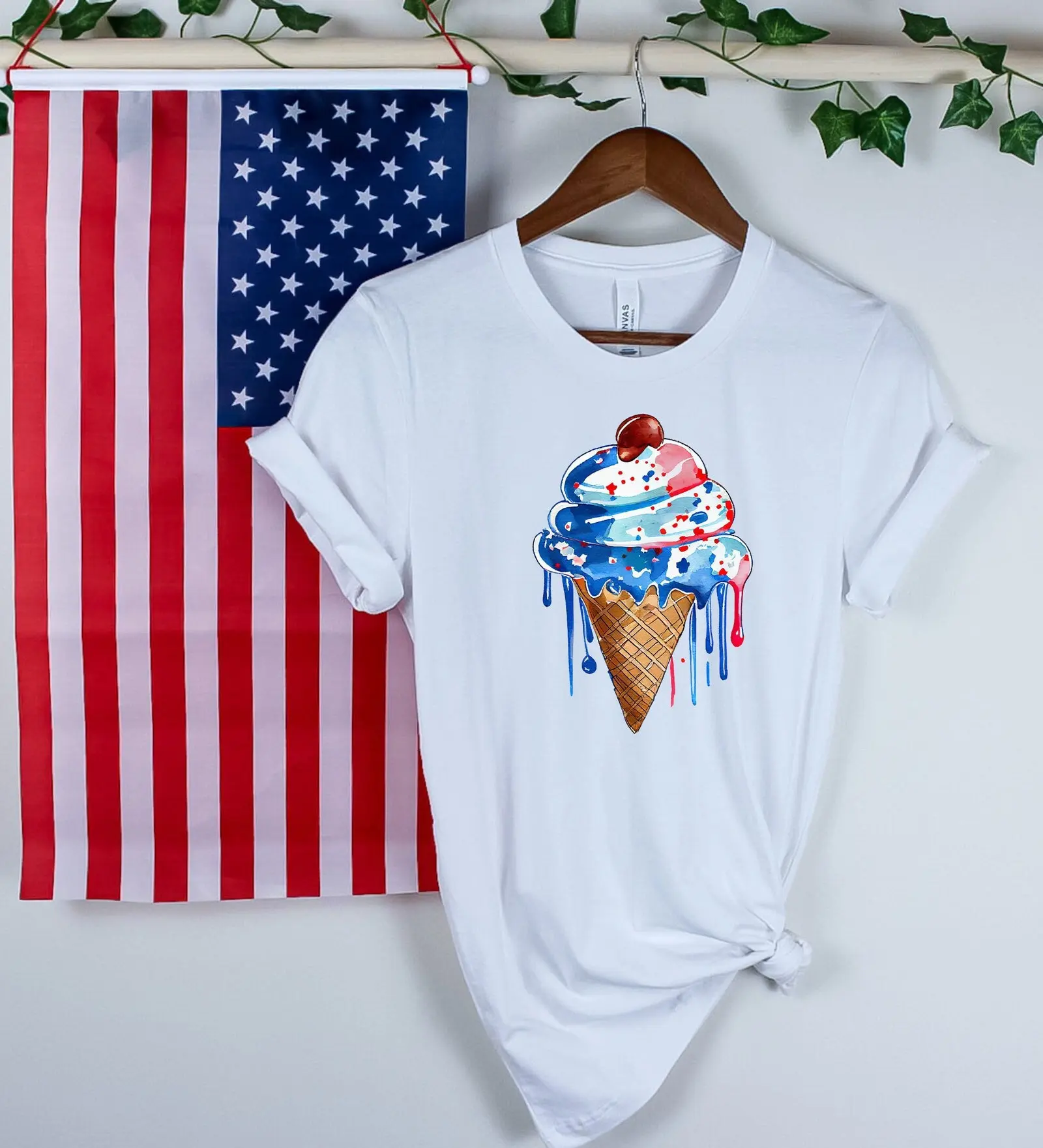 4Th Of July T Shirt Ice Cream Independence Day Popsicle Fourth Memorial