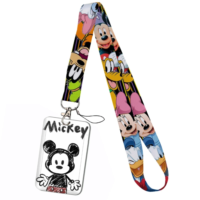Disney Minnie Mouse POUT Cartoon Couple Keychain Set Student ID Access Card Holder Work Dinner Bust Theme Subways Accessory view 5