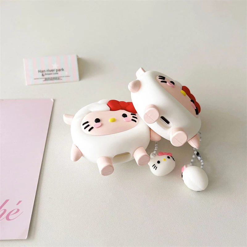 Sanrio 3D Hello Kitty Sheep Earphone Cover For Apple AirPods 1 2 3 Generation Airpods Pro/Pro2 Wireless Bluetooth Headphone Case