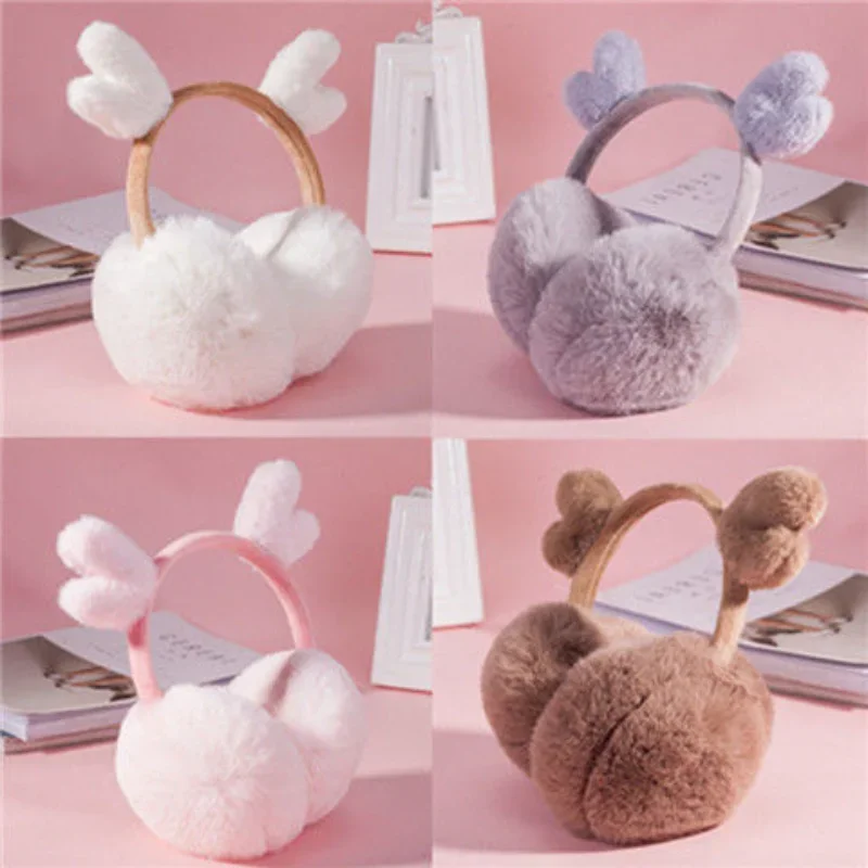 Warm Thicken Earmuffs Cute Cartoon Cold Protection Ear Muffs Fashion Fur Plush Ear Cover Girl Earflaps Earmuff Christmas Gift