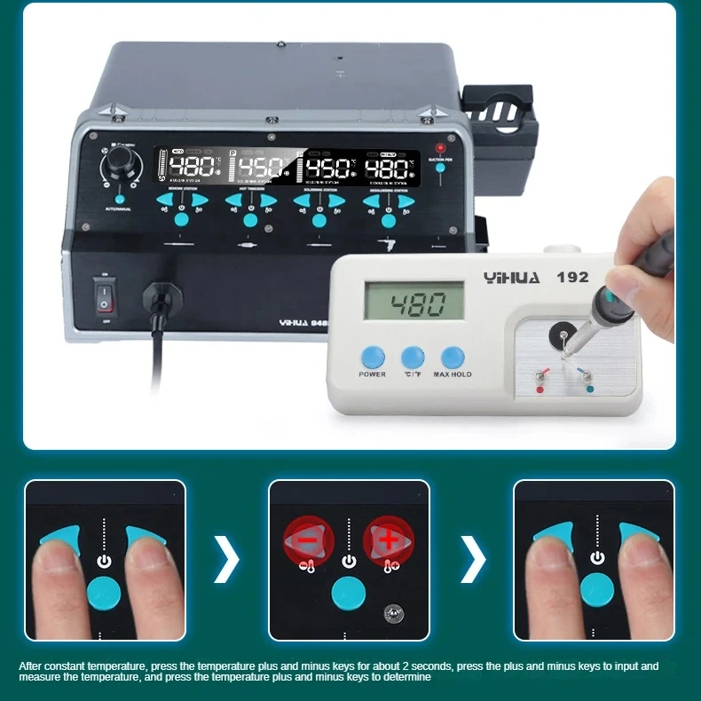 

YIHUA 948D-V Digital Control Soldering Station | 490W Heating Core | For LCD/IC/Chip Maintenance Welding Station