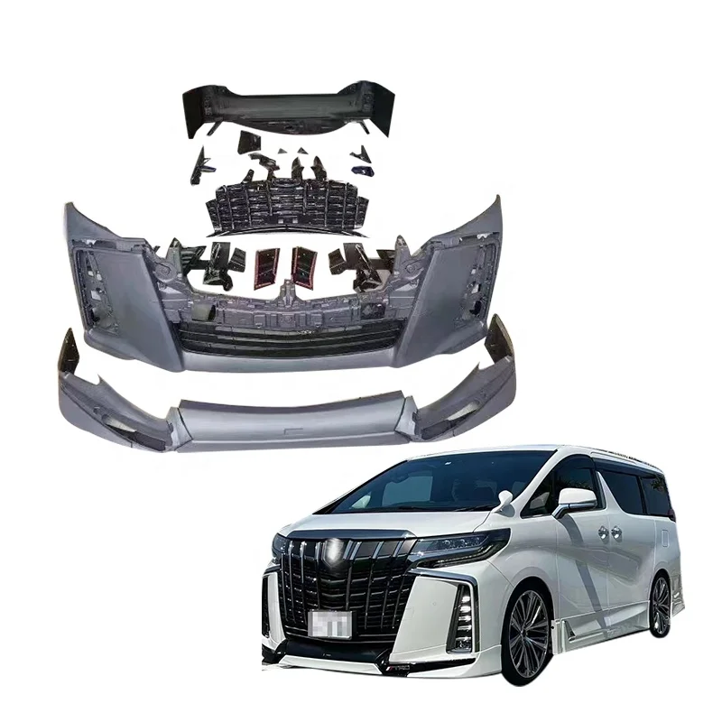 

High Quality Body Kit The Front and Rear Bumper Face Lift Bodykit Part Car Bumpers for Toyota Alphard 2018-2022 Year