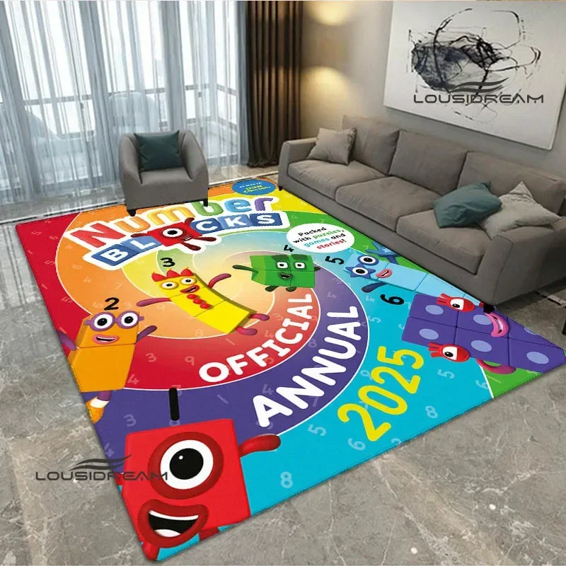 N-Number-Blocks cartoon printed carpets non-slip carpet living room bedroom area rug bedroom decoration birthday gift