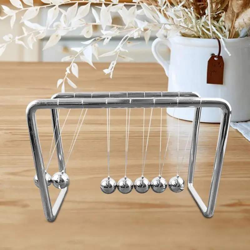 Newtons Cradle Desk Table Decor Metal Pendulum Ball Steel Balance Ball Newton Ball Physics Science Pendulum