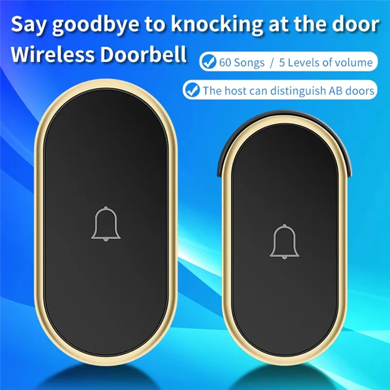 Long Distance Through The Wall Intelligent Electronic Wireless Doorbell Home Pager Mini Doorbell US Plug-Y47A