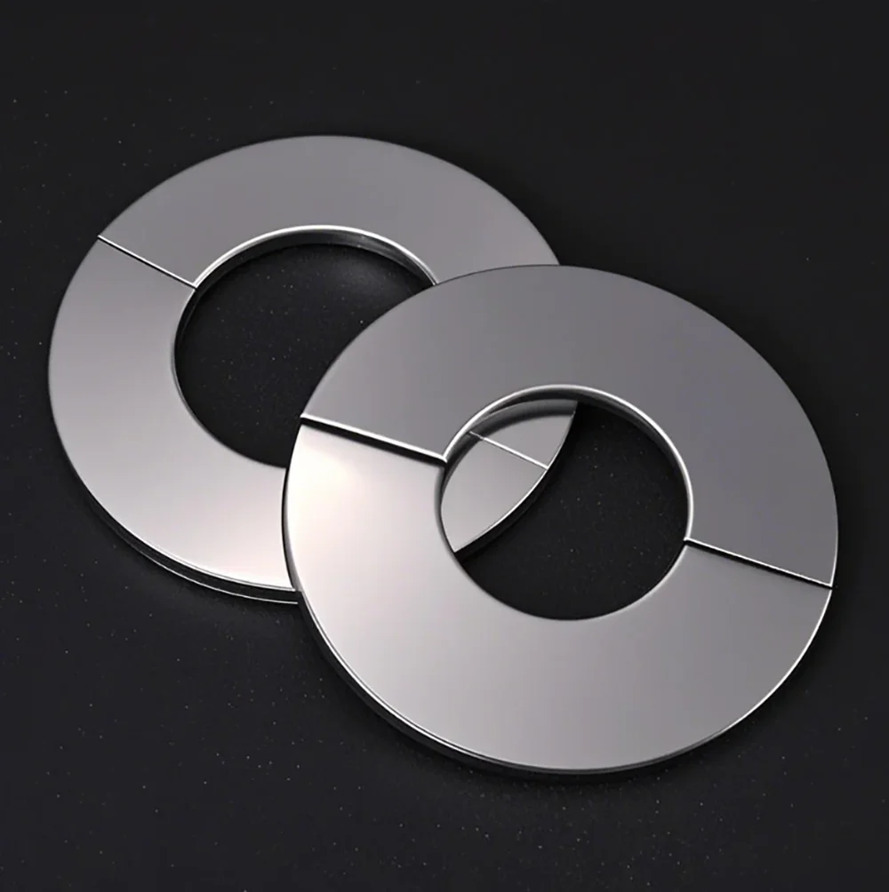 4 قطع من شفة مقسمة على الحائط، ملحقات غطاء أنابيب المياه المثبتة على الحائط من الفولاذ المقاوم للصدأ #5