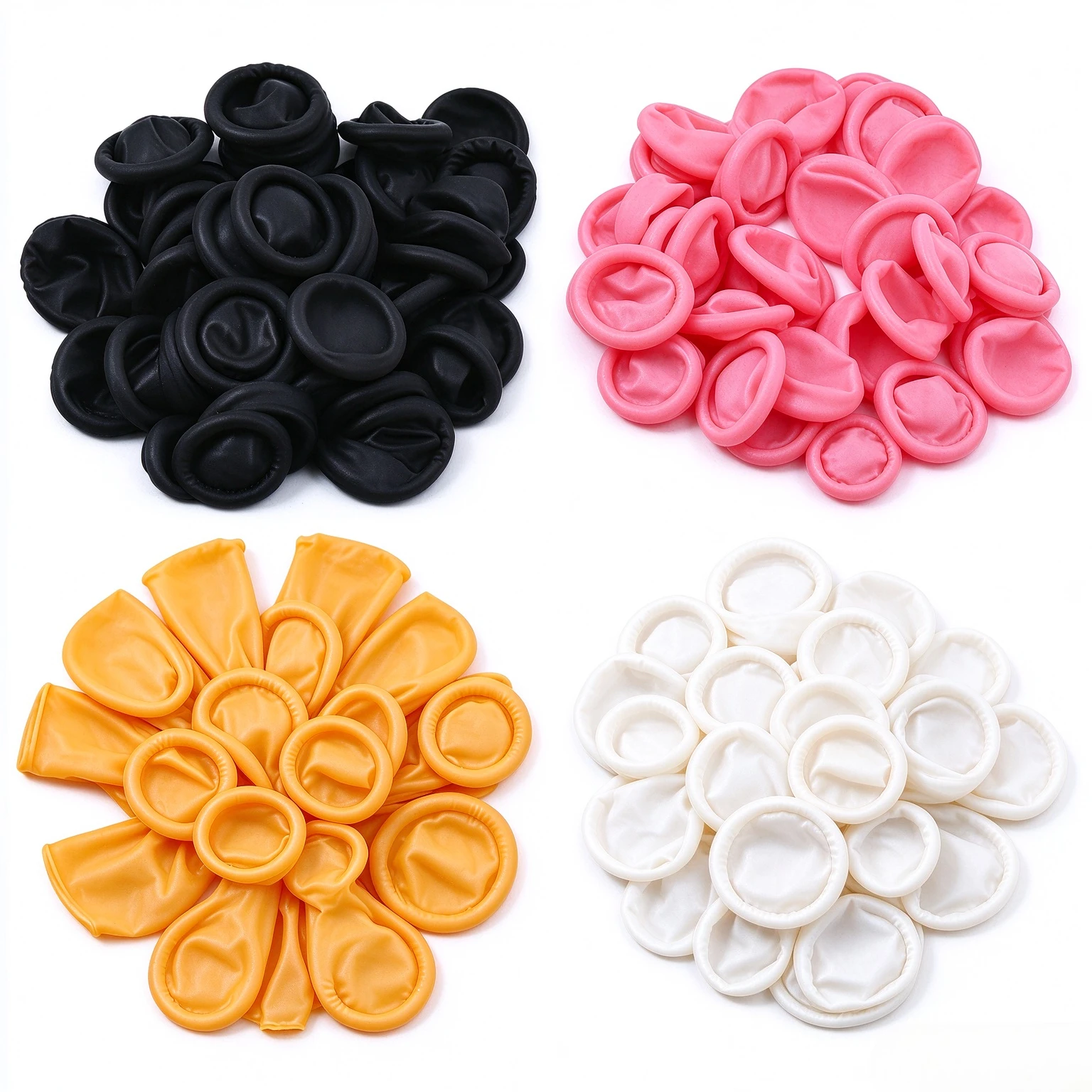 100/300PCS Multicolor Latex Finger Cots Disposable Rolled Edge Finger Covers for Beauty Hairdressing Massage Tattoo Craft Tools