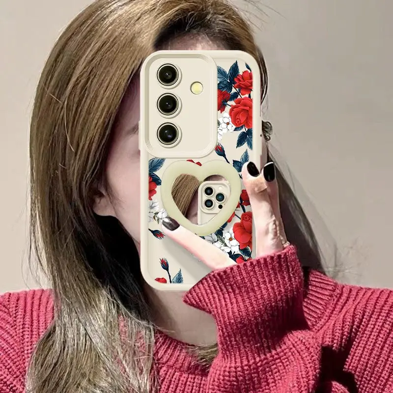 S25 ゴージャスな花柄 新スカイアイ シリコン製スマホケース Samsung S25Plus S25Ultra S24 S24FE S23 S23FE S22 S20Lite M32 M12 カバー