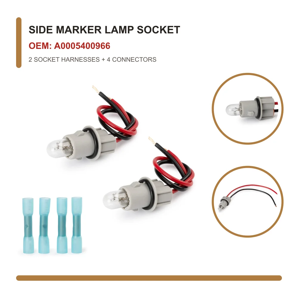 2PCS Side Marker Lamp Bulb Socket Wire Harness A0005400966 0005400966 For Mercedes-Benz C-Class W203 W204 E-Class W210 W211 W212